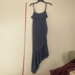 Blue Vintage Asymmetrical Body-con Dress